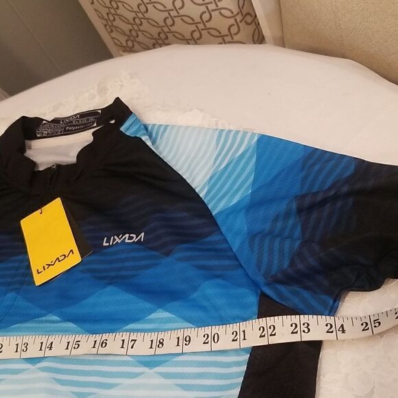 Cycling Top Shirt size XXL Black and Blue NWT SHIRT ONLY - Picture 3 of 12